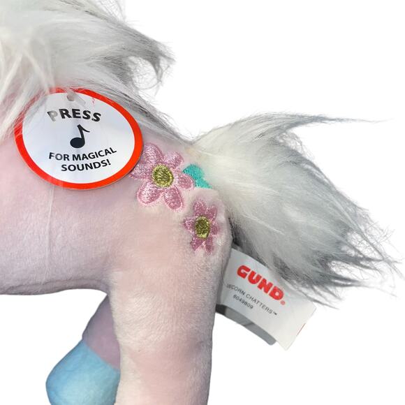 Gund 7" Plush Unicorn Chatters Stuffed Toy Magical Sound Shooting Star Gift - Picture 5 of 12